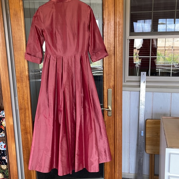 AUSTIN REED SILK ACETATE MAXI SHIRTWAIST DRESS 50’s ROckabilly 🎶 - Picture 6 of 9